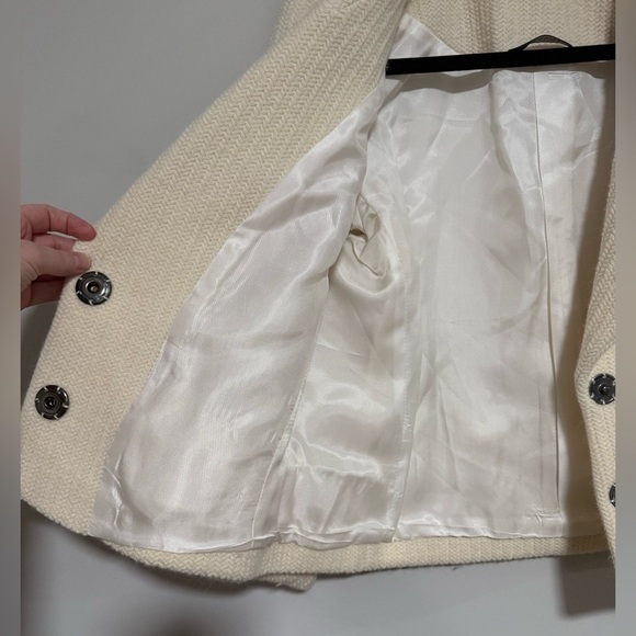 Cara Lotti Cream Angora Wool Knit Cropped Jacket Sizee Medium Made in France - Picture 9 of 11